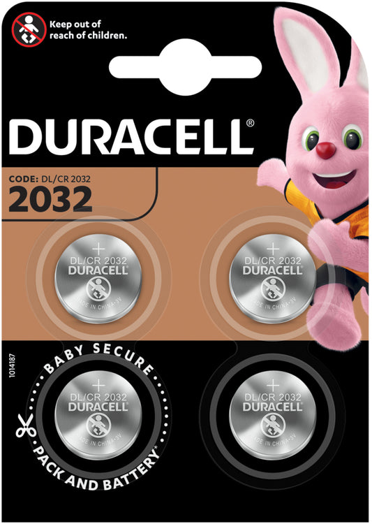 DURACELL Knopfbatterie Specialty 4-119376 CR2032, 3V 4 Stück