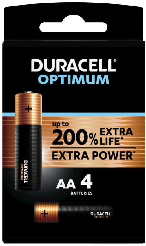 DURACELL Batterie Optimum 4-137486 AA, LR6, 1.5V 4 Stück