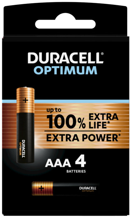 DURACELL Batterie Optimum 4-137516 AAA, LR03, 1.5V 4 Stück