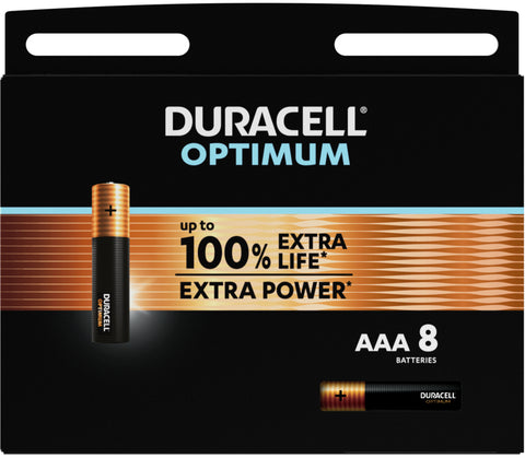 DURACELL Batterie Optimum 4-137714 AAA, LR03, 1.5V 8 Stück