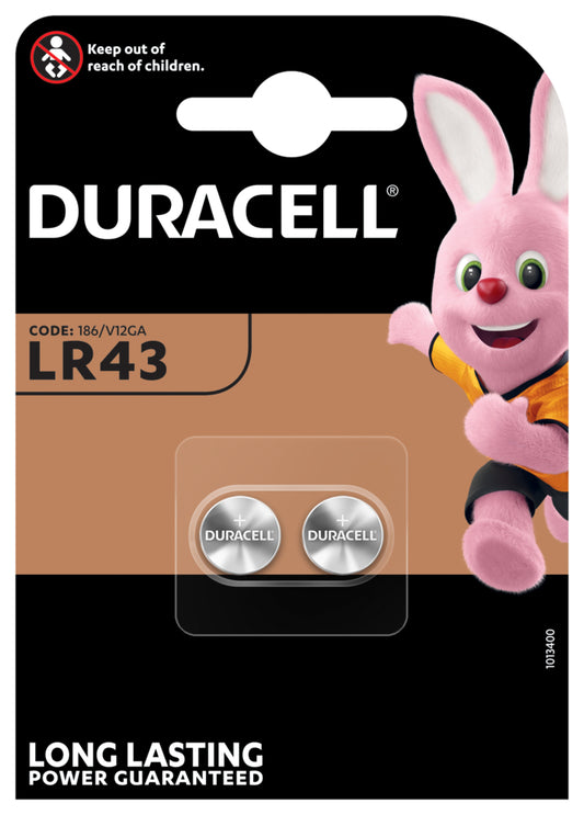 DURACELL Knopfbatterie Specialty LR43 LR43, 1.5V 2 Stück