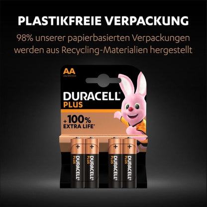 DURACELL Batterie Plus Power MN1500 AA, LR6, 1.5V 4 Stück