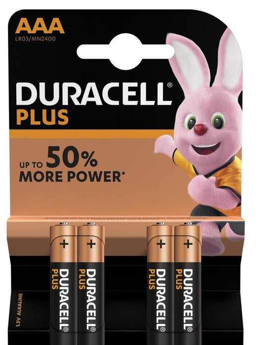 DURACELL Batterie Plus Power MN2400 AAA, LR03, 1.5V 4 Stück