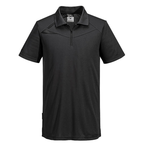 Portwest DX410 Poloshirt – komplett schwarz – bequem & funktional