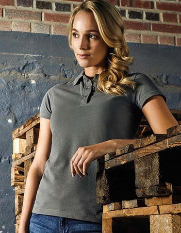 Damen Poloshirt 100% Baumwolle Schwarz