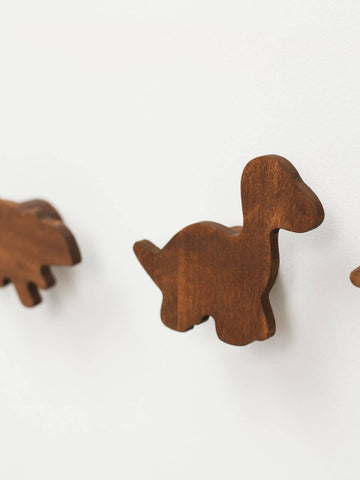 wooden dinosaur wall hooks 