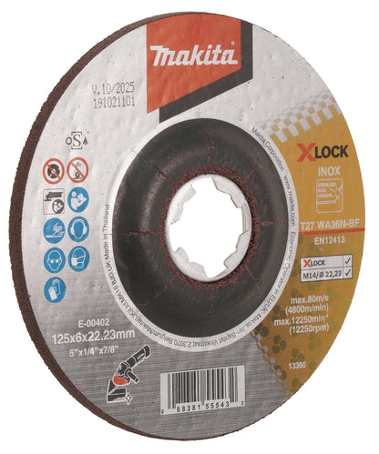 
          Schruppscheibe  125/22,23  X-LOCK  WA36N
          E-00402
        