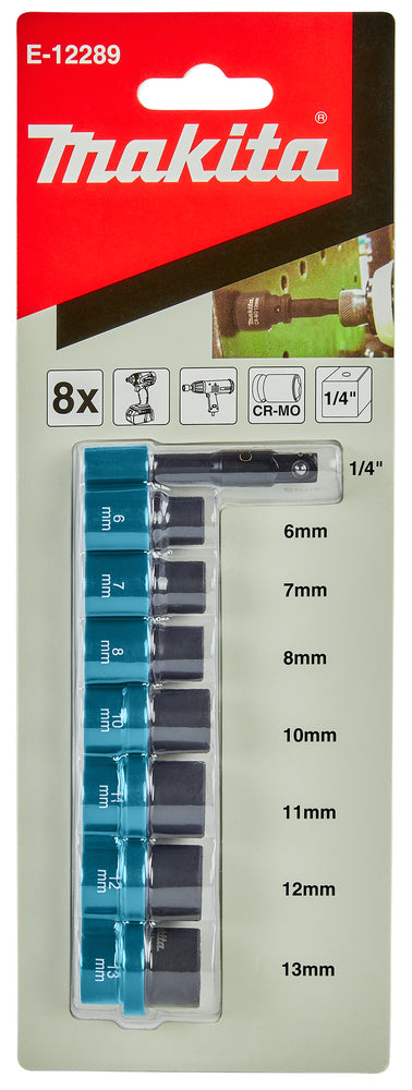 
          Set Schlagnüsse 1/4" 8 Stück
          E-12289
        
