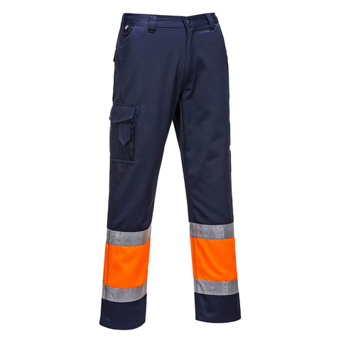 2-farbige Warnschutz-Combat Hose - Mit Firmen Logo besticken lassen