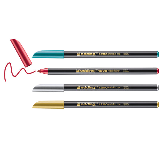 EDDING Faserschreiber 1200 Met. 1-3mm 1200METBLI-G 4 Stück ass. Etui