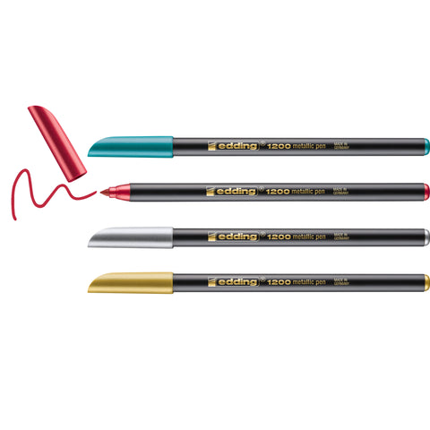 EDDING Faserschreiber 1200 Met. 1-3mm 1200METBLI-G 4 Stück ass. Etui