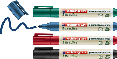 EDDING Permanent Marker 21 1.5-3mm 21-E4 4-farbig ass.
