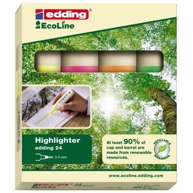 EDDING EcoLine Textmarker 24 2-5mm 24-E4 4-farbig