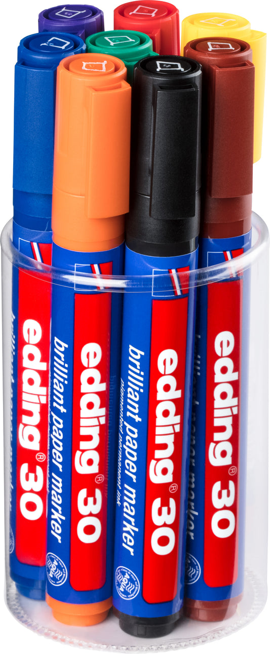 EDDING Permanent Marker 30 30-E8 8 Farben ass.