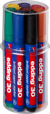 EDDING Permanent Marker 30 30-E8 8 Farben ass.