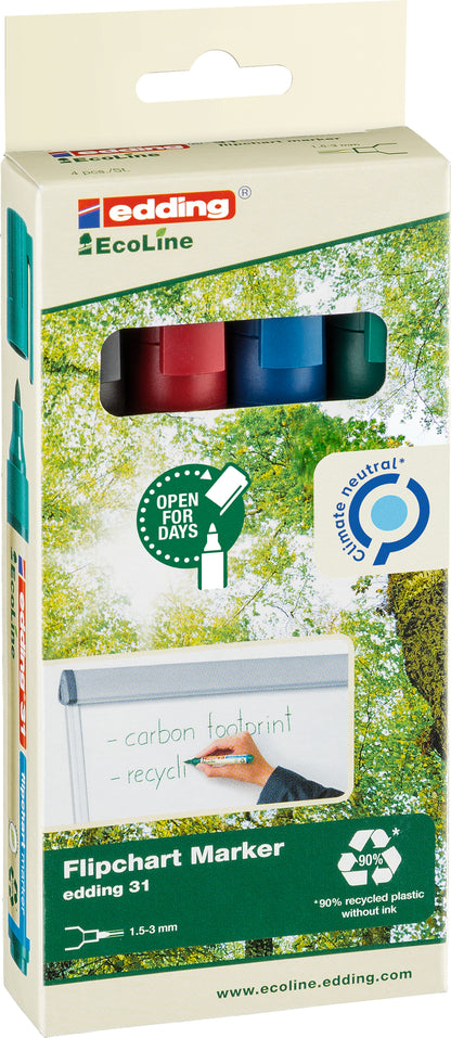EDDING Flipchart Marker 31 1,5-3mm 31-E4 4er Etui