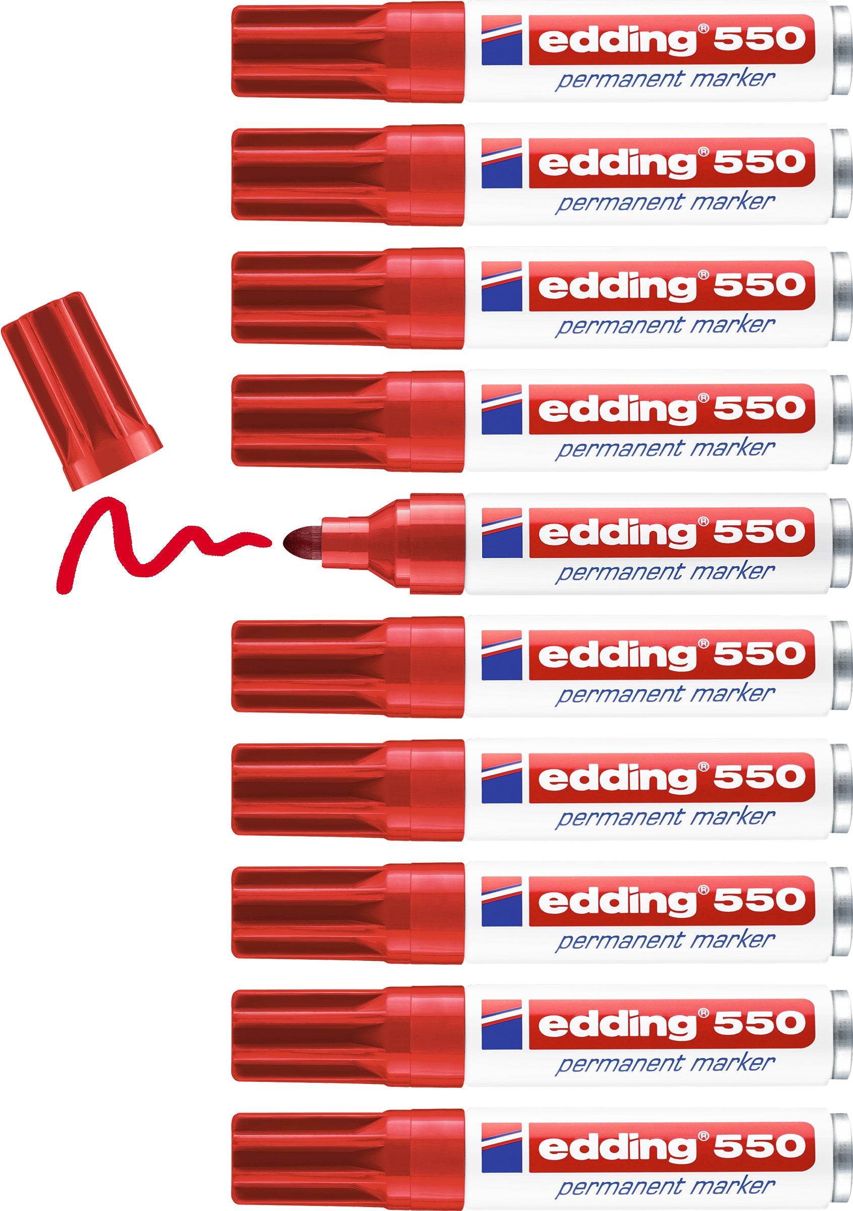 EDDING Permanent Marker 550 3-4mm 550-2 rot