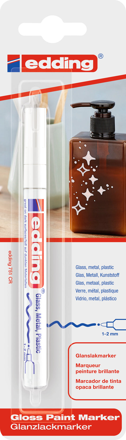 EDDING Paintmarker 751 CREA 1-2mm 751BLI-49 CREA weiss Blister