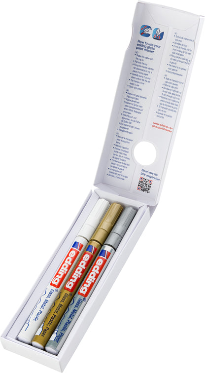 EDDING Paintmarker 780 0,8mm 780-E3-met gold/silver/white 3 Stück