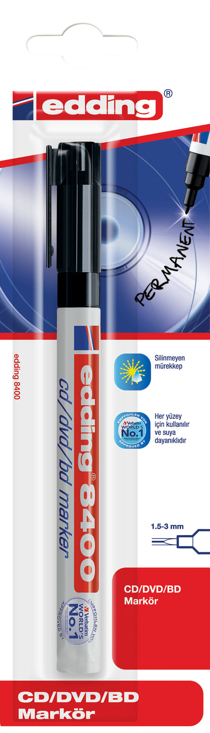 EDDING CD-Marker 8400 0.5-1mm 8400BLI-1 schwarz Blister
