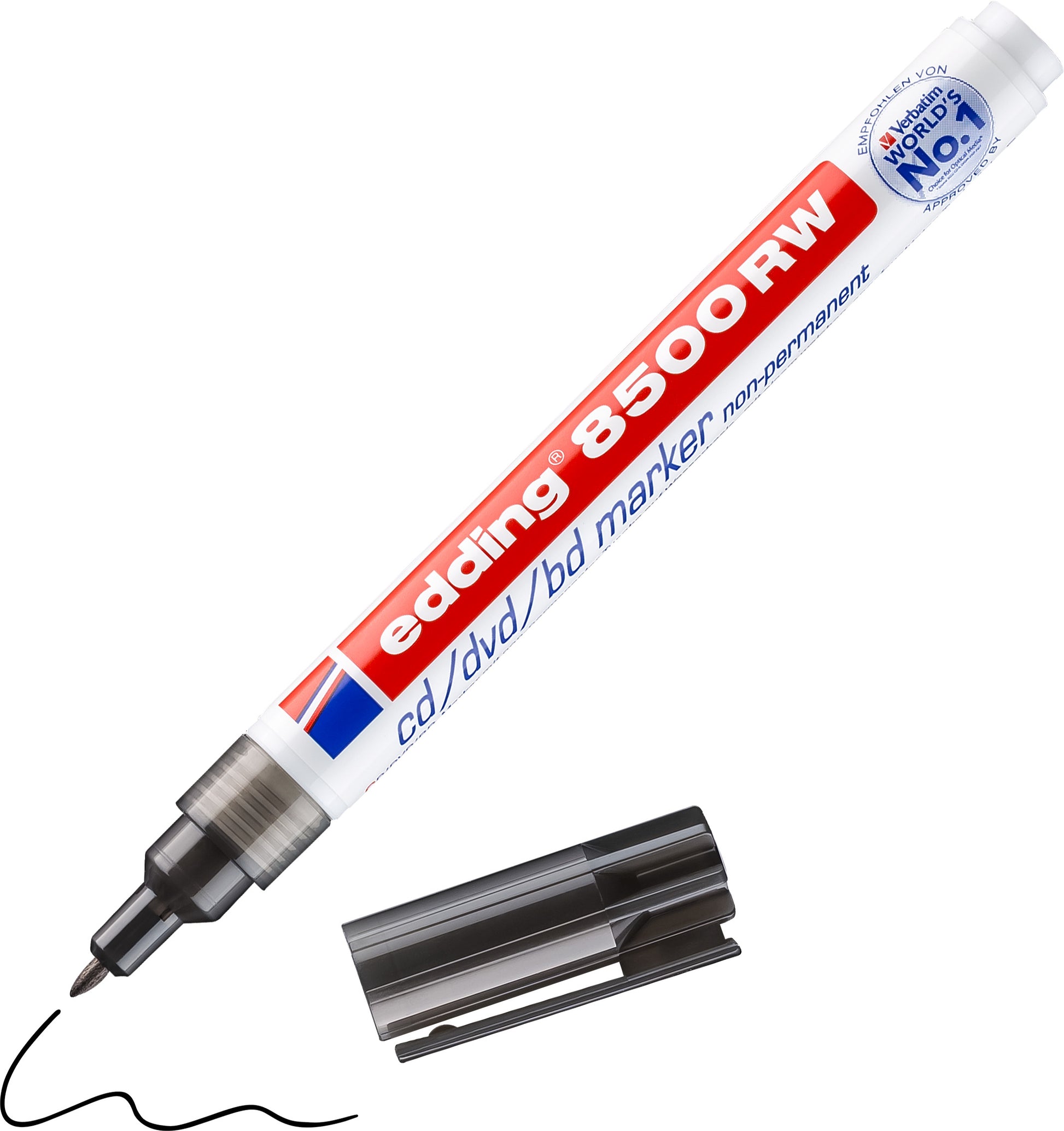 EDDING Marker 8500RW CD/DVD/BD 1mm 8500-1 schwarz non-perm.