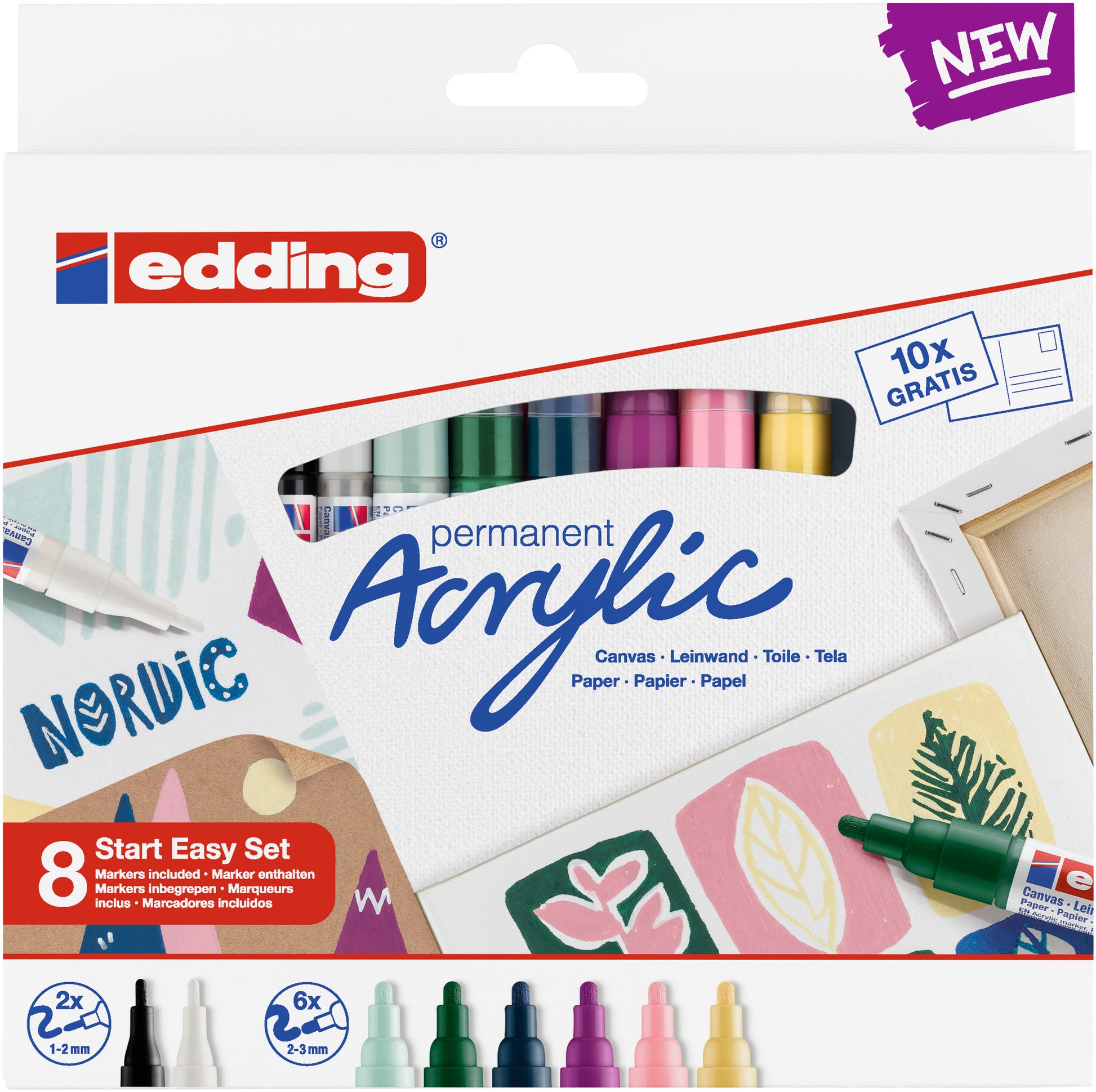 EDDING Acrylmarker acrylic-8s Kreativset nordic 8 Stück