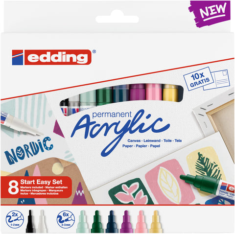 EDDING Acrylmarker acrylic-8s Kreativset nordic 8 Stück