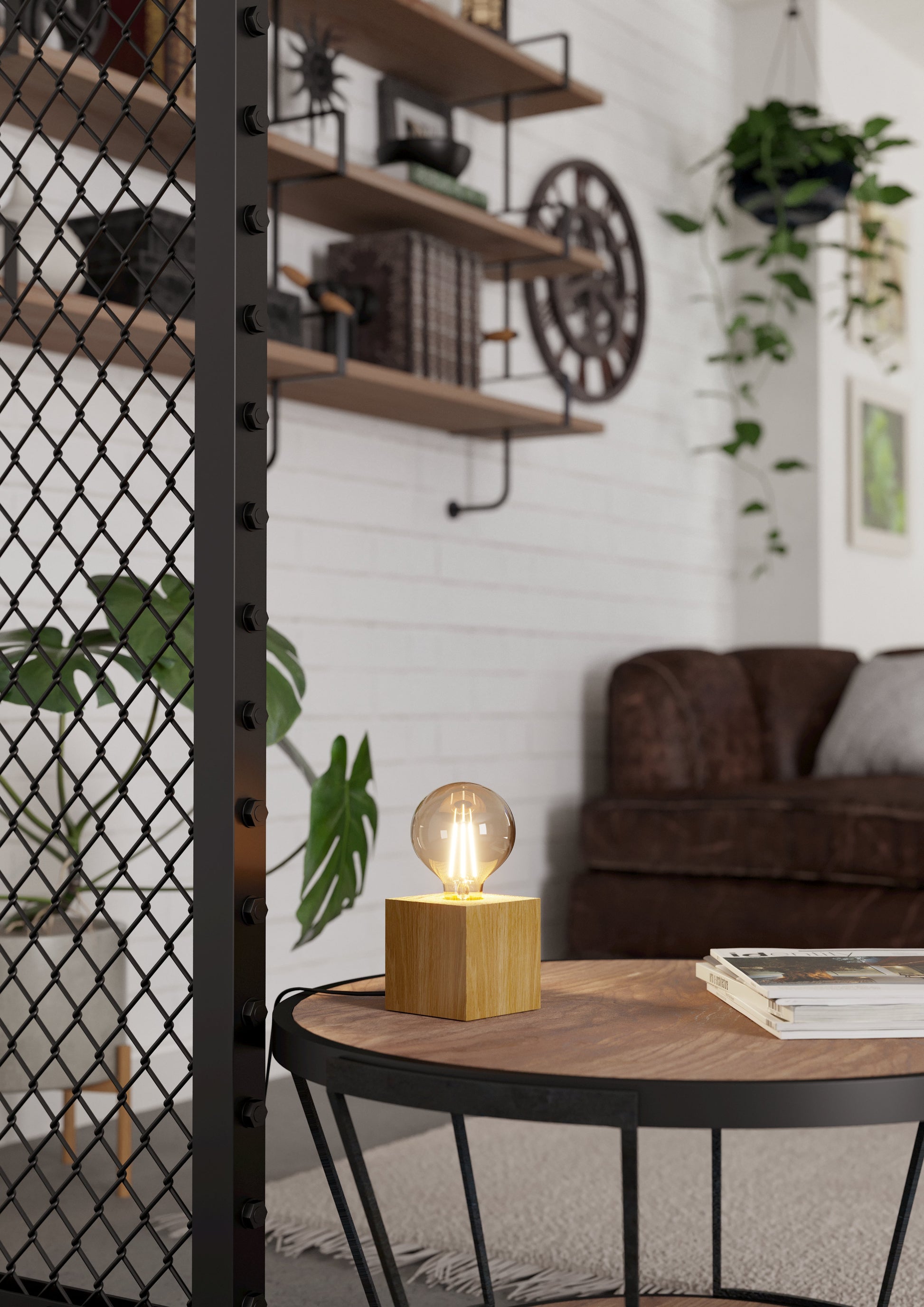 EGLO Tischleuchte PRESTWICK 2 43733 braun