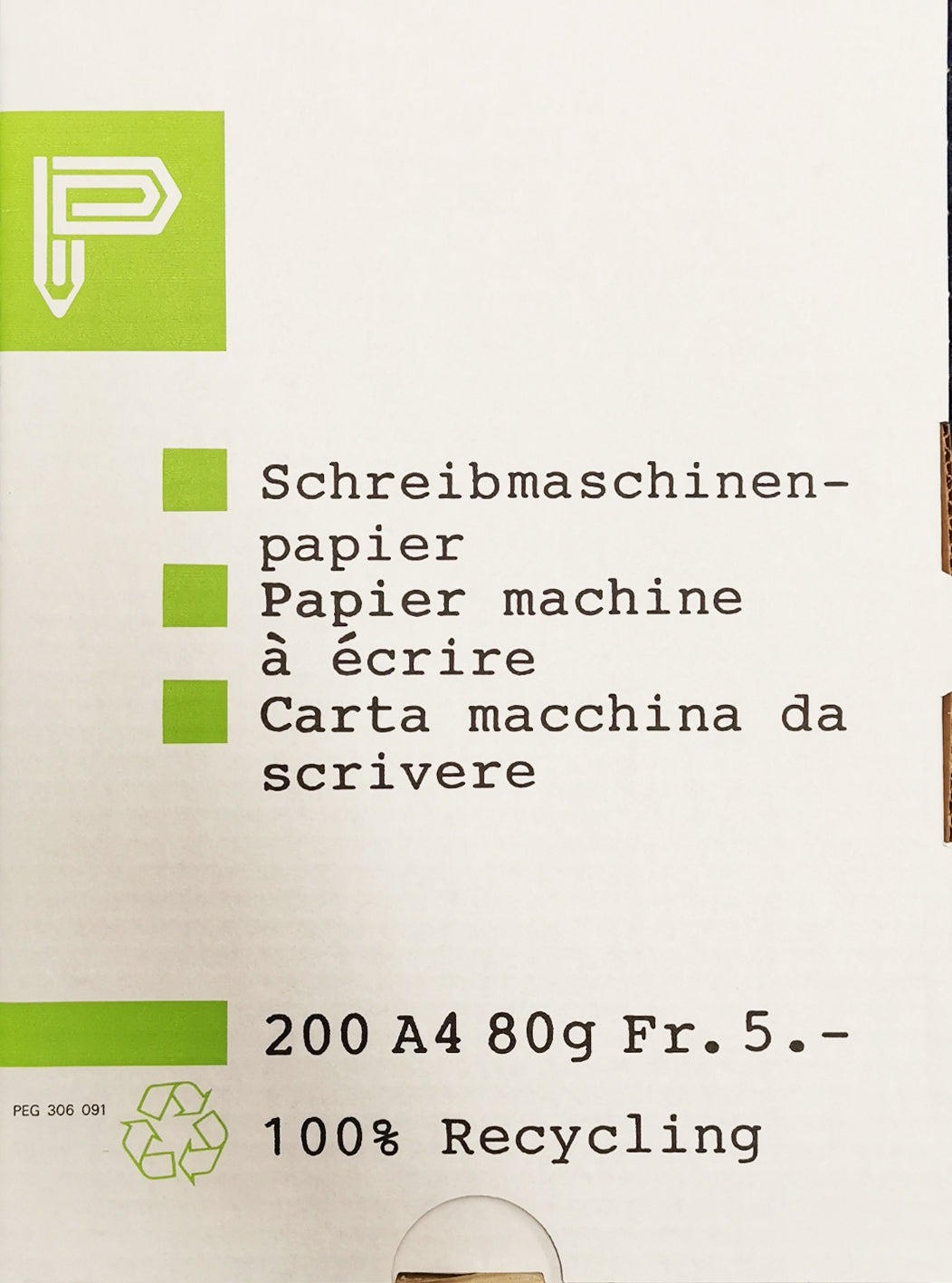 ELCO Schreibmaschinenpapier A4 306091 Recycling 200 Blatt