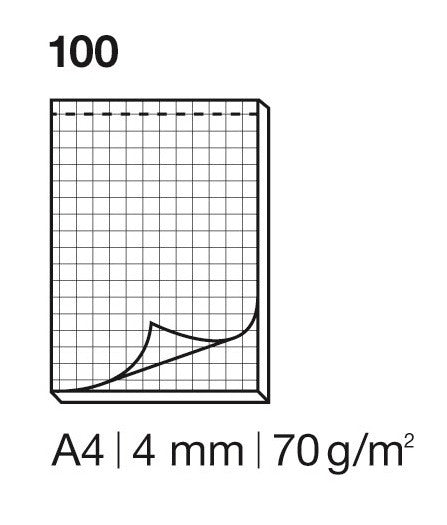 ELCO Notizblock kariert 4mm A4 74425.17 weiss, 70gm2 100 Blatt