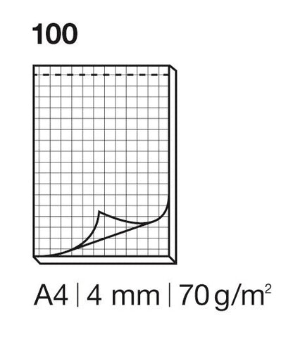 ELCO Notizblock kariert 4mm A4 74425.17 weiss, 70gm2 100 Blatt