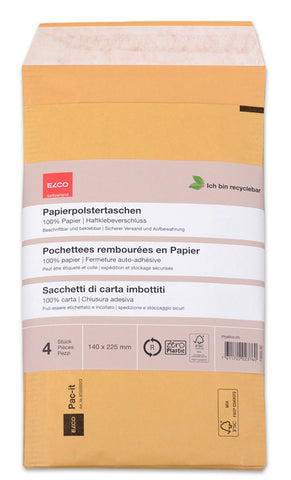 ELCO Papierpolstertasche 140x225mm 74650.92 braun 4 Stück