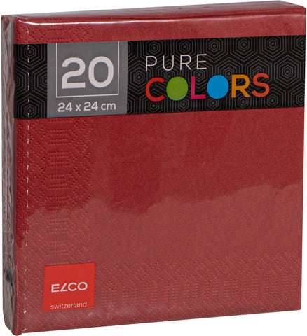 ELCO Serviette Zelltuch 24x24cm PC234020-025 3-lagig, bordeaux 20Stk.