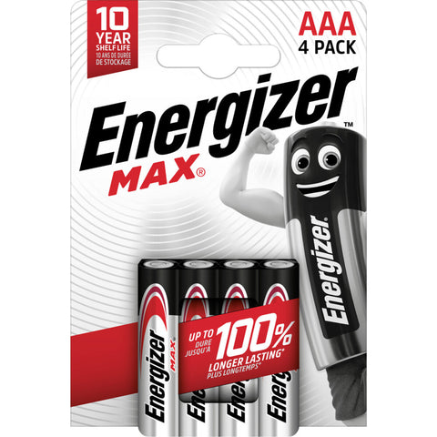 ENERGIZER Batterien Max AAA 1.5V E303325600 LR03/AM4 4 Stück