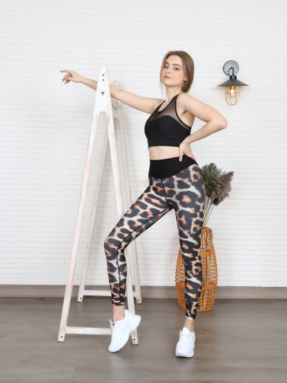 1080 - Легінси з високою талією з леопардовим малюнком - Залишайтеся дикими та стильними! 🐆✨