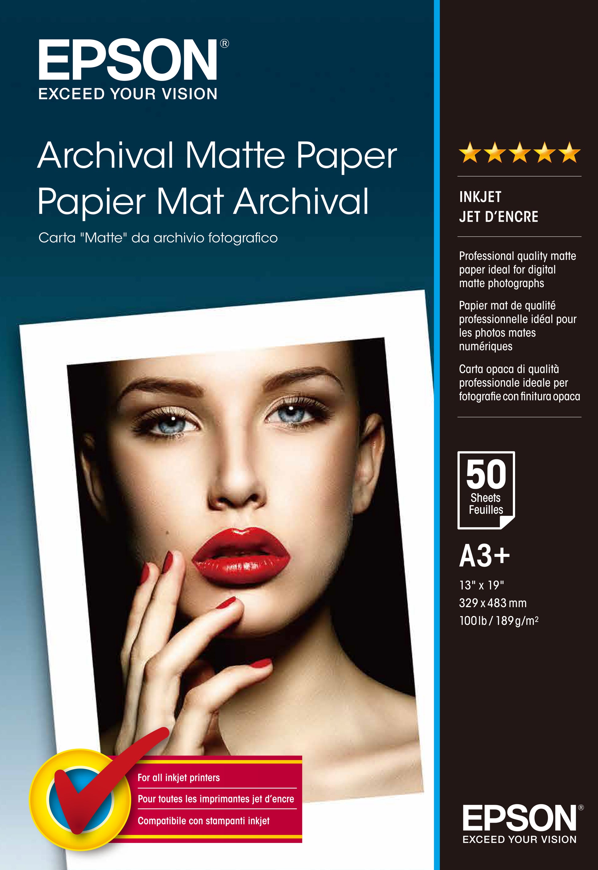 EPSON Archival Matt Paper A3+ S041340 InkJet 192g 50 Blatt