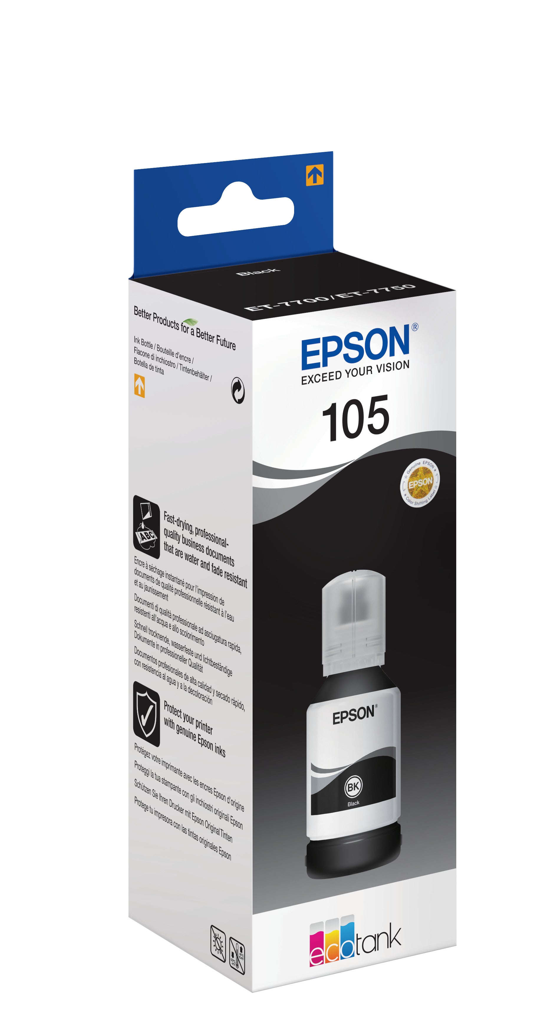 EPSON Tintenbehälter 105 schwarz T00Q140 EcoTank ET-7700 8000 Seiten