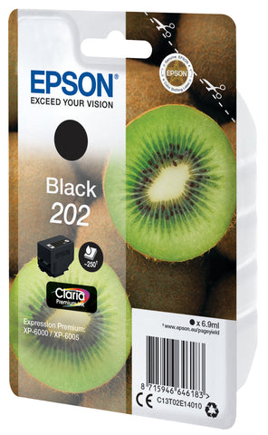 EPSON Tintenpatrone 202 schwarz T02E140 XP-6000/6005 250 Seiten