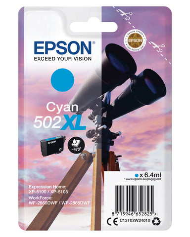 EPSON Tintenpatrone 502XL cyan T02W240 WF-2860/XP-5100 470 Seiten