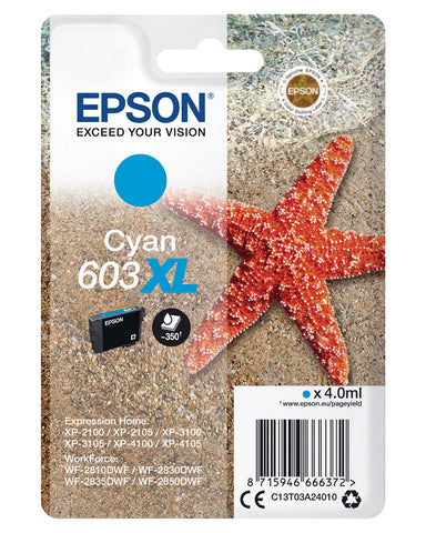 EPSON Tintenpatrone 603XL cyan T03A24010 XP-2100 350 Seiten