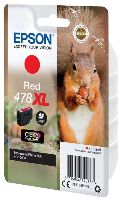 EPSON Tintenpatrone 478XL rot T04F540 XP-15000 830 Seiten