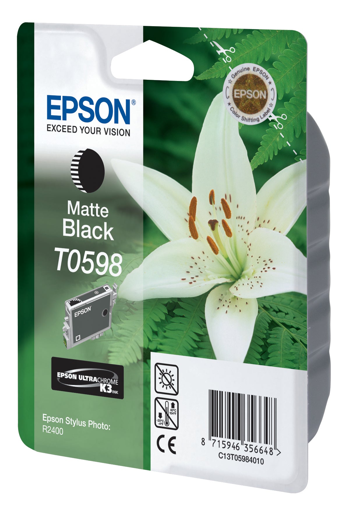 EPSON Tintenpatrone K3 matt-black T059840 Stylus Photo R2400 520 Seiten