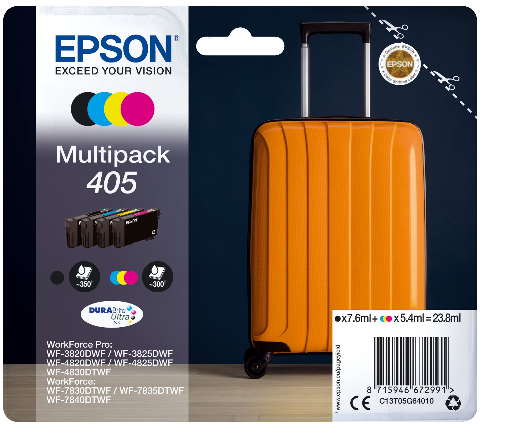 EPSON Multipack Tinte 405 CMYBK T05G64010 WF-7830DTWF 4-color