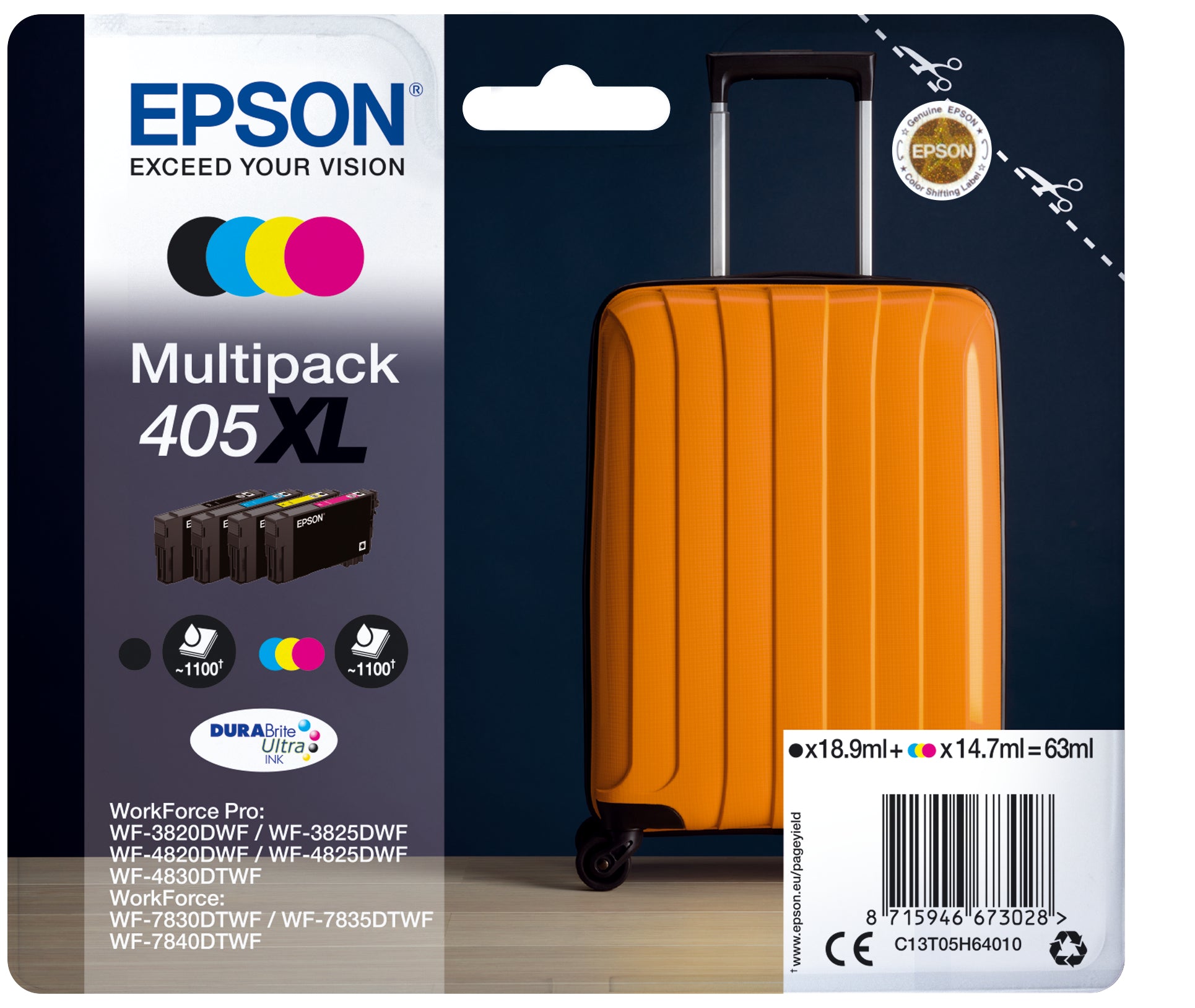 EPSON Multipack Tinte 405XL CMYBK T05H64010 WF-7830DTWF 4-color