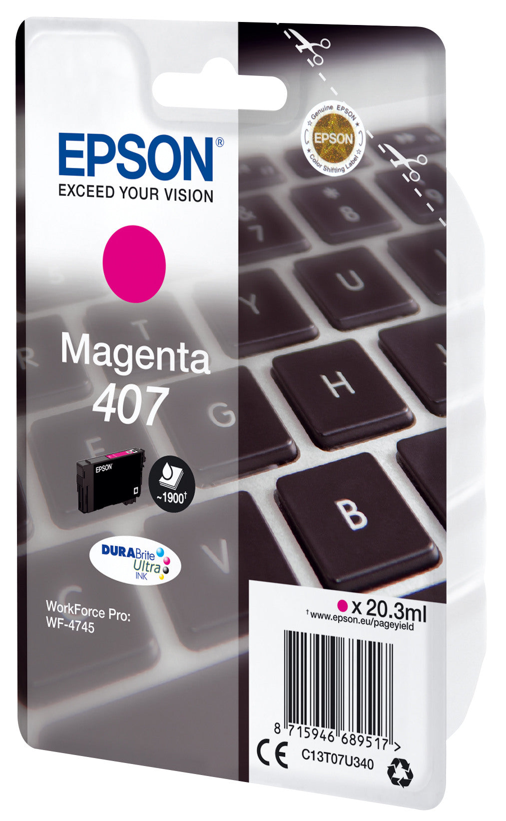 EPSON Tintenpatrone L magenta T07U340 WF-4745 1900 Seiten