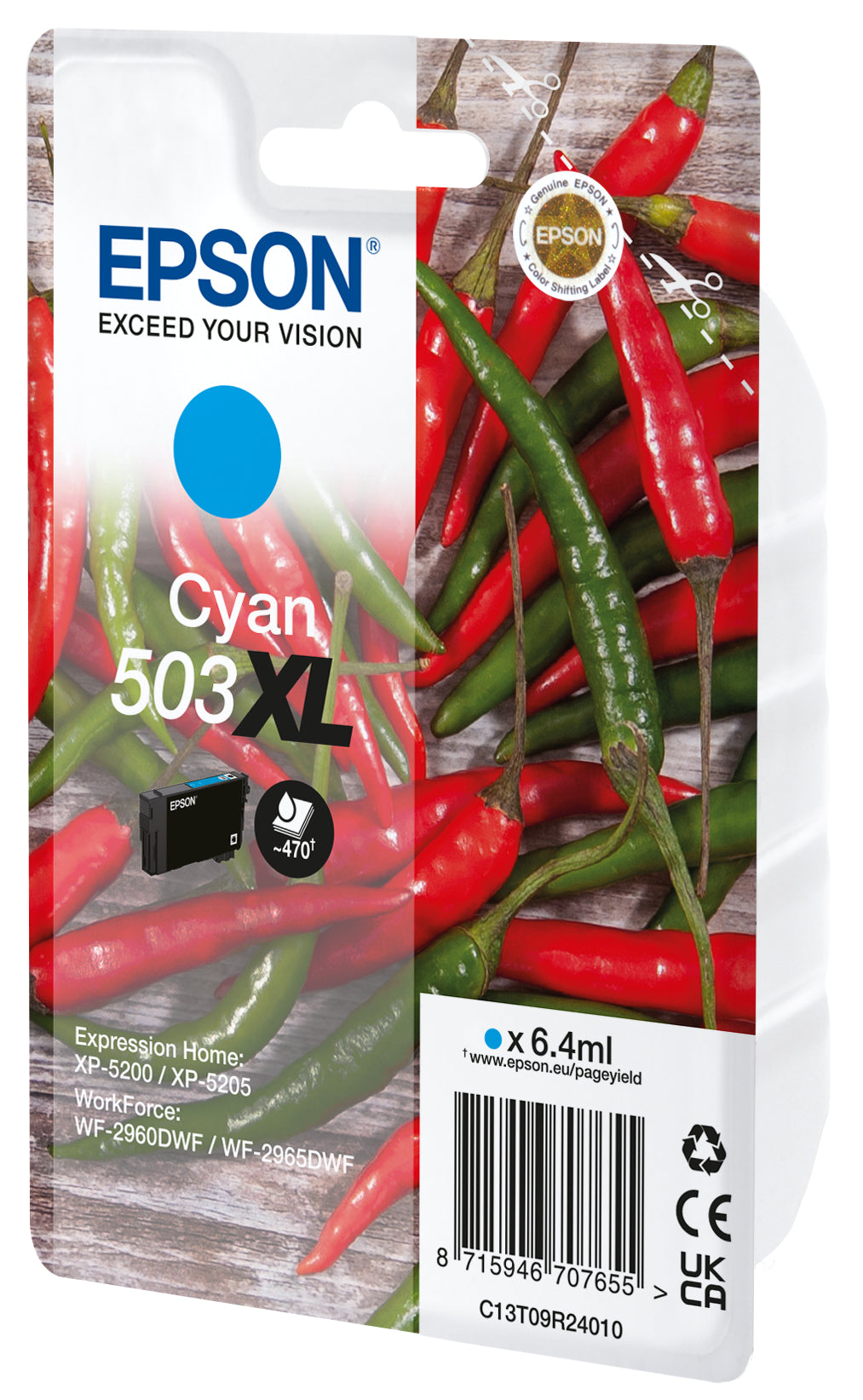 EPSON Tintenpatrone 503XL cyan T09R24010 WF-2960/65 470 Seiten