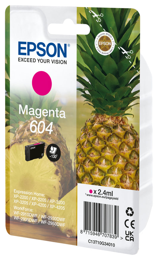 EPSON Tintenpatrone 604 magenta T10G34010 WF-2910/30/50 130 Seiten