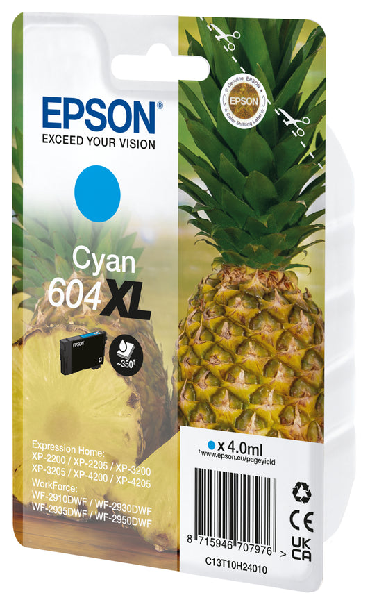 EPSON Tintenpatrone 604XL cyan T10H24010 WF-2910/30/50 350 Seiten