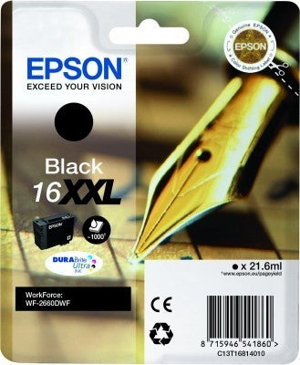 EPSON Tintenpatrone XXL schwarz T168140 WF 2660DWF 1000 Seiten