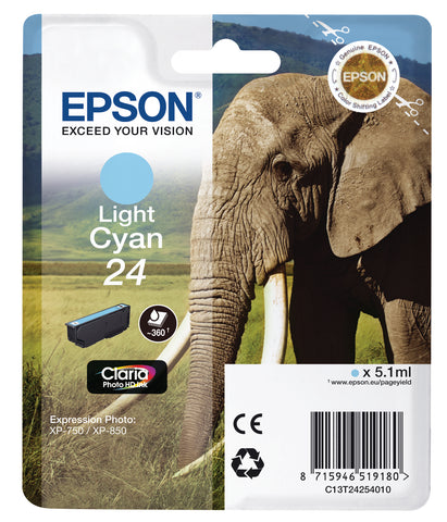 EPSON Tintenpatrone light cyan T242540 XP 750/850 360 Seiten